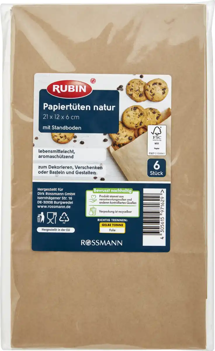 Bild 1 von RUBIN Papiertüten natur