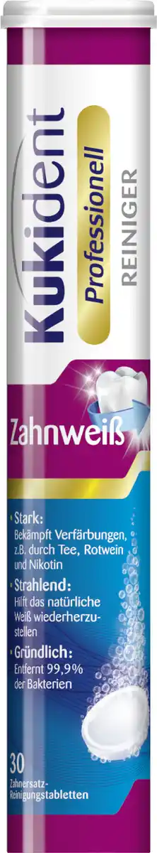 Bild 1 von Kukident Professionell Reiniger Zahnweiß 30 Tabs