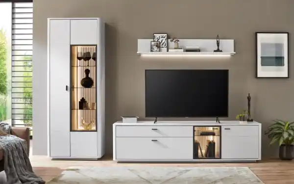 Bild 1 von Ideal-Möbel - Wohnwand Montreal I, weiß, inkl. Softclose Funktion
