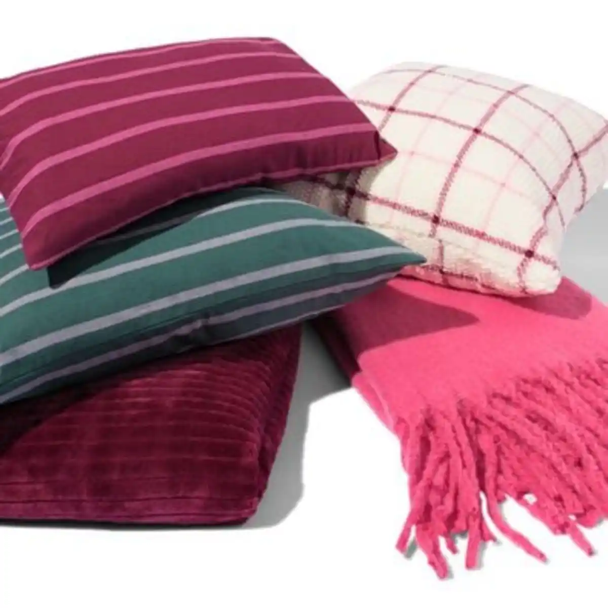 Bild 2 von Kissenbezug Streifen weinrot/rosa 50x30