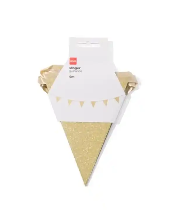 Bild 3 von Wimpelkette, Pappe, gold, 4 m