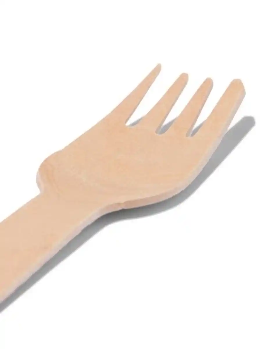 Bild 2 von 10er-Pack Einweggabeln, Holz