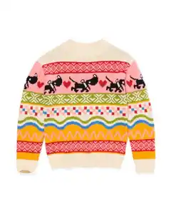 Mädchen-Weihnachtspullover eierschalenfarben