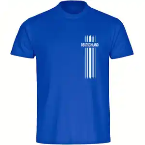 multifanshop® Herren T-Shirt - Deutschland - Streifen - Druck weiß