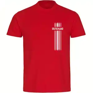 multifanshop® Herren T-Shirt - Deutschland - Streifen - Druck weiß