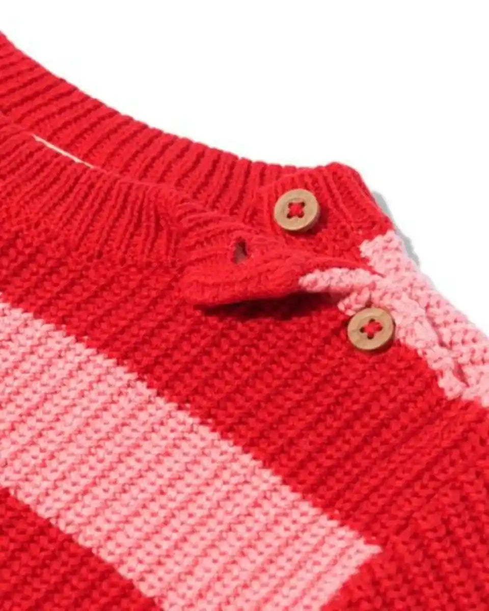 Bild 3 von Grobstick-Pullover Streifen rot