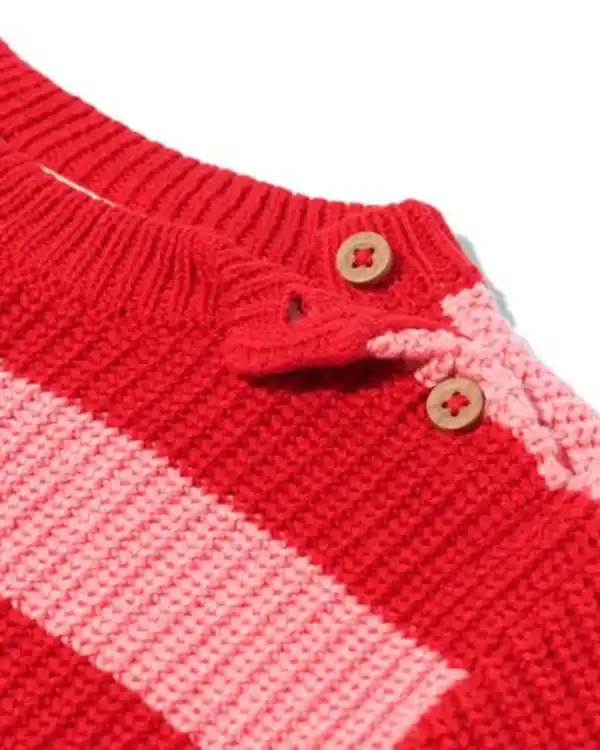 Bild 3 von Grobstick-Pullover Streifen rot