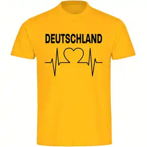 multifanshop® Herren T-Shirt - Deutschland - Herzschlag - Druck schwarz