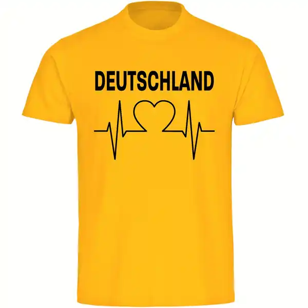 Bild 1 von multifanshop® Herren T-Shirt - Deutschland - Herzschlag - Druck schwarz