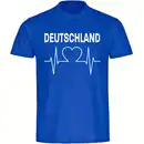 Bild 1 von multifanshop® Herren T-Shirt - Deutschland - Herzschlag - Druck weiß