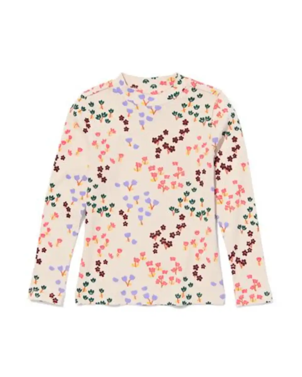 Bild 1 von Kinder-T-Shirt mit Rippenstruktur eierschalenfarben