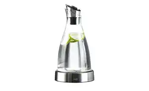 emsa Kühlkaraffe 1,0 Liter  Flow ¦ transparent/klar ¦ Glas, Edelstahl ¦ Maße (cm): H: 29  Ø: [14.5] Gläser & Karaffen - Sconto