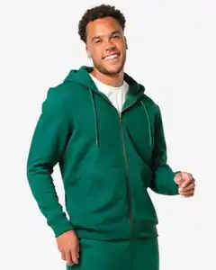 Herren-Sweatjacke mit Kapuze grün