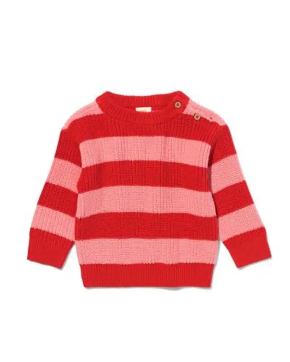 Bild 1 von Grobstick-Pullover Streifen rot
