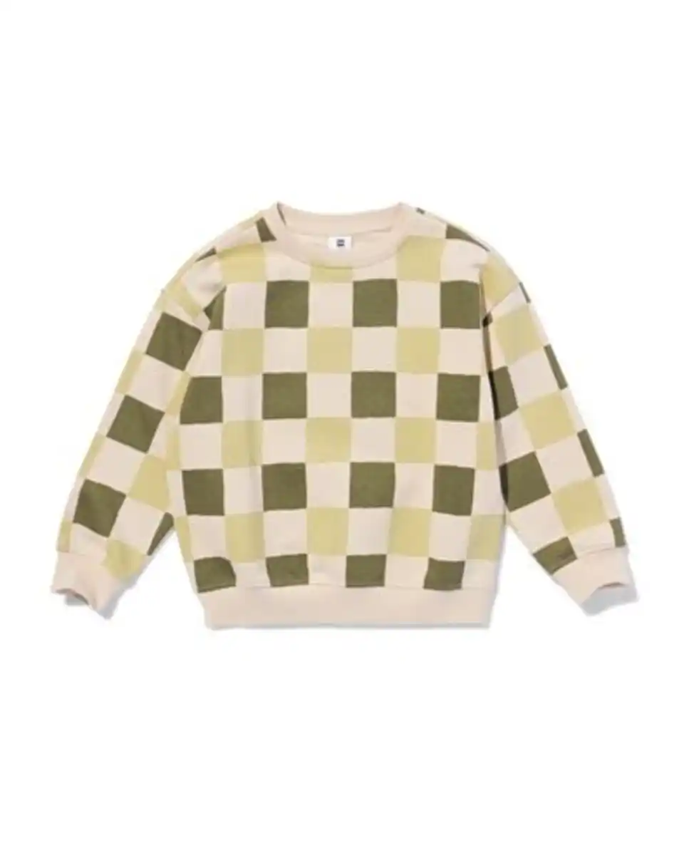 Bild 1 von Oversized-Sweater, Karo eierschalenfarben