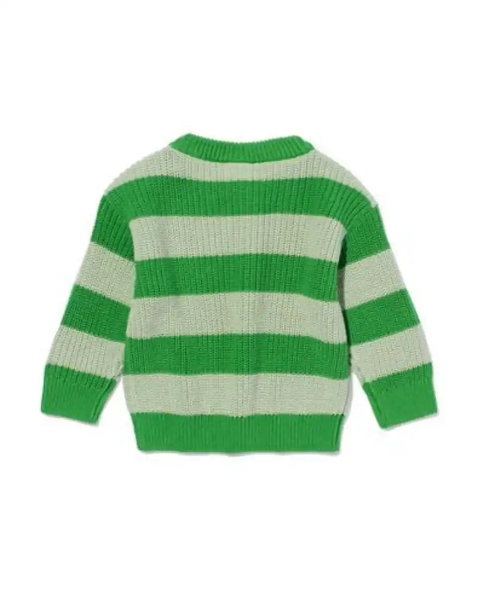Bild 4 von Babypullover Strick gestreift grün