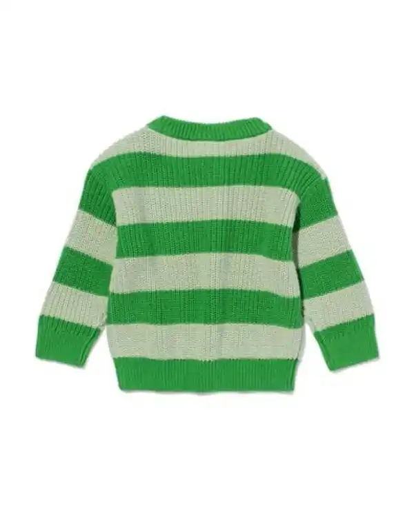 Bild 4 von Babypullover Strick gestreift grün