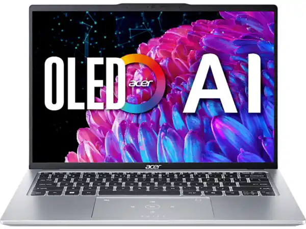 Bild 1 von ACER Swift Go 14 OLED (SFG14-73-738H) mit Tastaturbeleuchtung, Notebook, Zoll Display, Intel® Evo™ Plattform, Core™ Ultra 7,155H Prozessor, 32 GB RAM, 1 TB SSD, Arc® GPU, Pure Silver, Windows 1