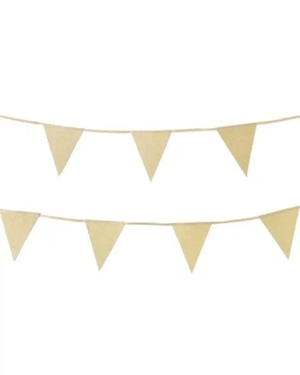 Bild 1 von Wimpelkette, Pappe, gold, 4 m