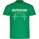 Bild 1 von multifanshop® Herren T-Shirt - Deutschland - Herzschlag - Druck weiß