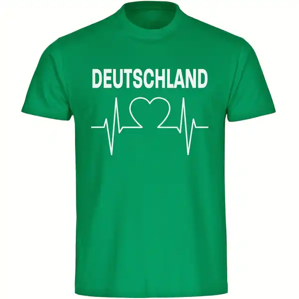 Bild 1 von multifanshop® Herren T-Shirt - Deutschland - Herzschlag - Druck weiß