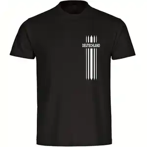 multifanshop® Herren T-Shirt - Deutschland - Streifen - Druck weiß