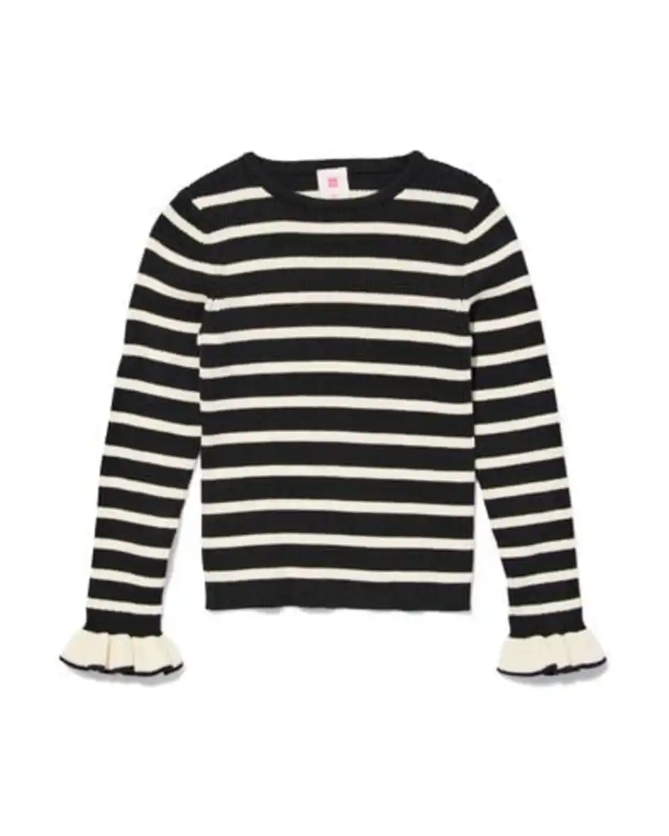 Bild 1 von Gestreiftes Strickoberteil für Kinder schwarz