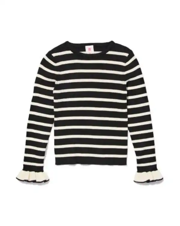 Bild 1 von Gestreiftes Strickoberteil für Kinder schwarz