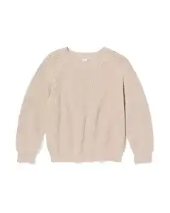 Strickpullover, Beige eierschalenfarben