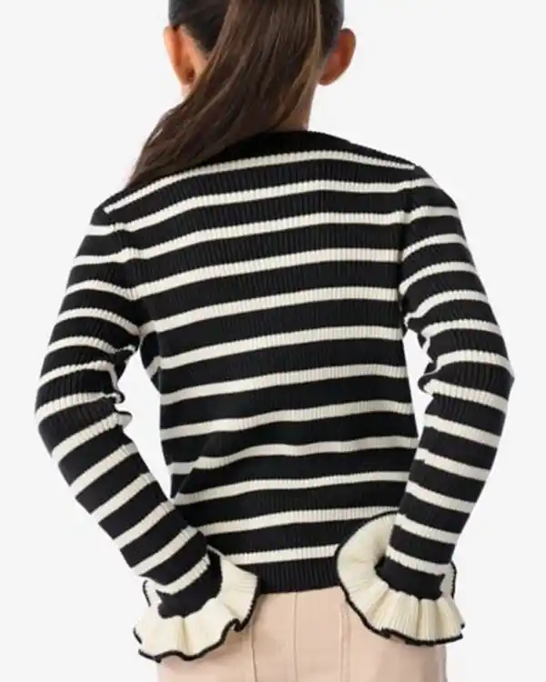 Bild 3 von Gestreiftes Strickoberteil für Kinder schwarz