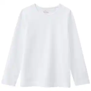 Mädchen Langarmshirt im Basic-Look WEISS