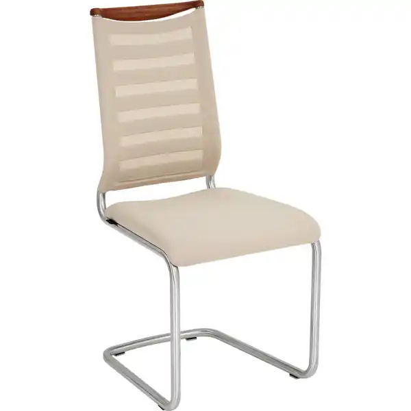 Bild 1 von Venjakob Schwingstuhl, Edelstahl, Beige, Holz, Textil, Eiche, Rundrohr, C-Form, 47x99x59 cm, Goldenes M, Lederauswahl, Stoffauswahl, Typenauswahl, Esszimmer, Stühle, Esszimmerstühle, Schwingstühle