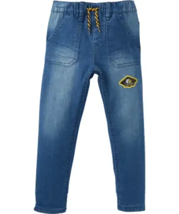 Bild 1 von Thermo-Jeans mit Aufnäher elastischer Bund, Jeansblau