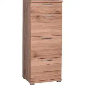 Carryhome Kommode, Eiche, Metall, 4 Schubladen, 48x120x40 cm, Typenauswahl, Beimöbel erhältlich, in verschiedenen Holzdekoren erhältlich, Wohnzimmer, Kommoden & Sideboards, Kommoden