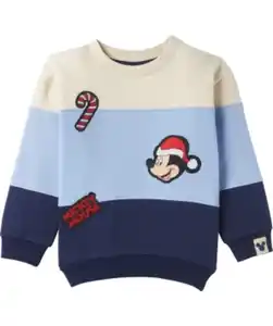 Mickey Mouse Sweatshirt Weihnachten Rundhalsausschnitt, dunkelblau