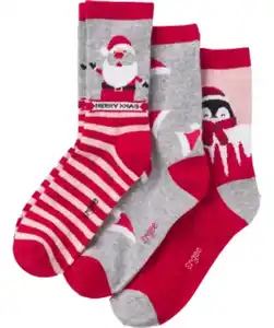 Socken Weihnachten 3er-Pack, Ergee, grau melange