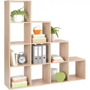 Carryhome Regalelement, Eiche, Holzwerkstoff, 6 Fächer, 149x150x35 cm, Made in EU, in verschiedenen Größen erhältlich, Arbeitszimmer, Büroregale, Bücherregale