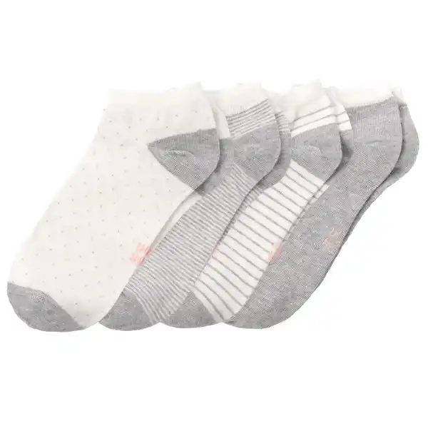 Bild 1 von 4 Paar Damen Sneaker-Socken im Set HELLGRAU / WEISS