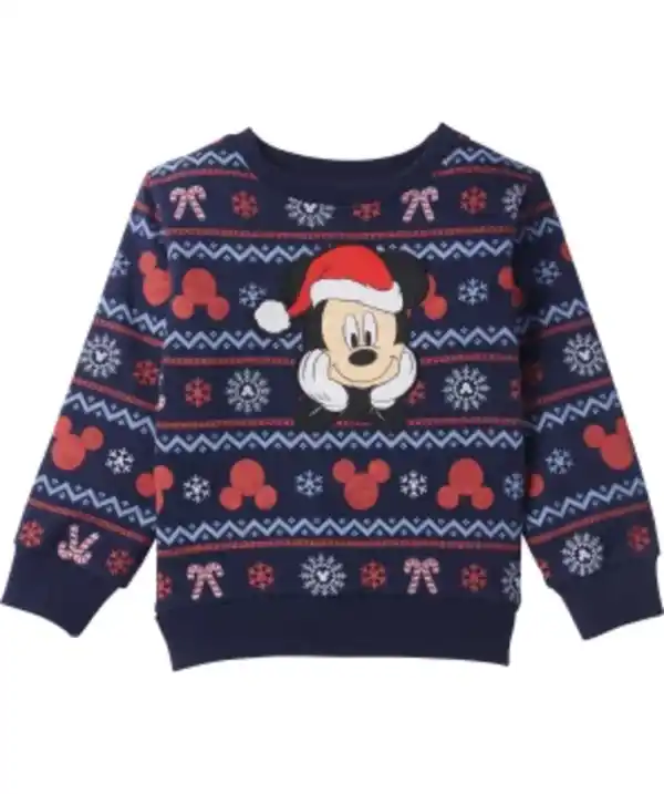 Bild 1 von Mickey Mouse Sweatshirt Weihnachten Rundhalsausschnitt, dunkelblau