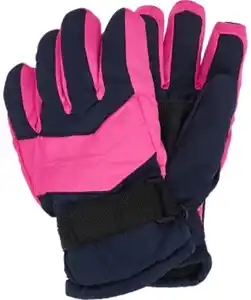 Skihandschuhe mit Neonelementen verstellbarer Klettverschluss, neon pink