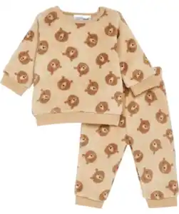 Newborn Fleecepullover + Fleecehose Ergee, 2-tlg. Set, naturfarben