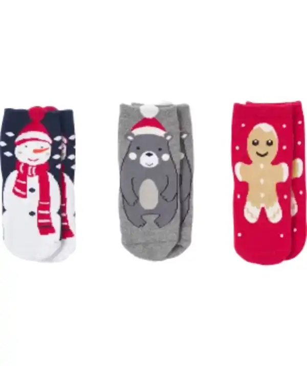 Bild 1 von Frotteesocken Weihnachten 3er-Pack, Ergee, verschiedene Designs, dunkelblau