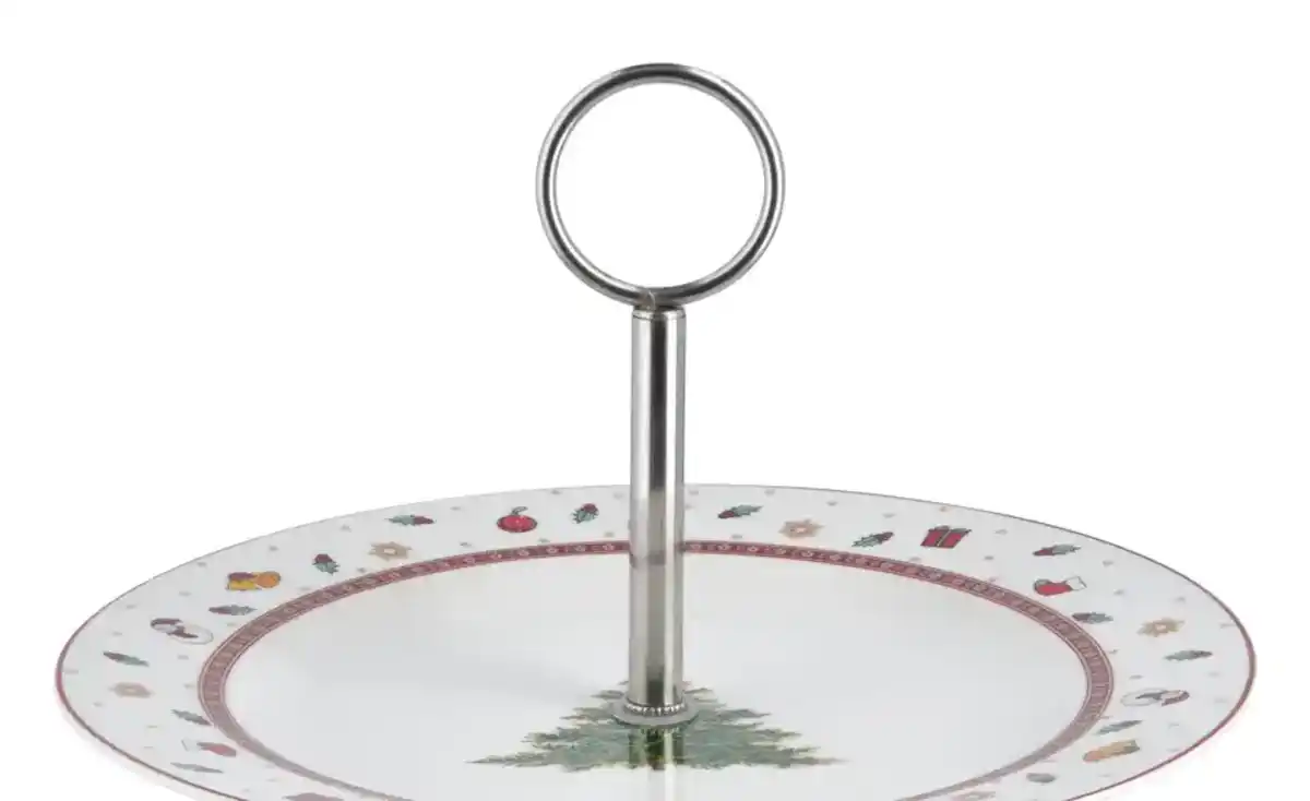 Bild 2 von Peill+Putzler Etagere Weihnachtsgeschirr Santa ¦ weiß ¦ Porzellan, Edelstahl ¦ Maße (cm): H: 23  Ø: [26.8] Geschirr > Einzelgeschirrteile - Möbel Kraft