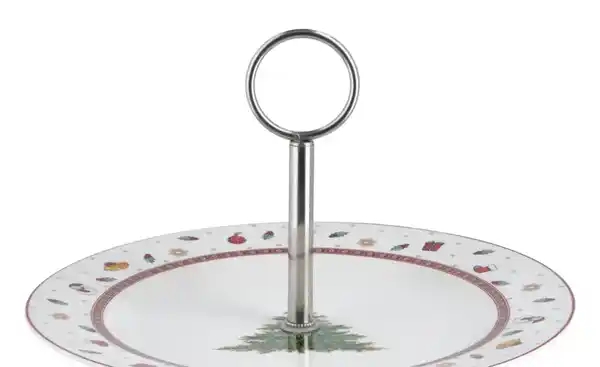 Bild 2 von Peill+Putzler Etagere Weihnachtsgeschirr Santa ¦ weiß ¦ Porzellan, Edelstahl ¦ Maße (cm): H: 23  Ø: [26.8] Geschirr > Einzelgeschirrteile - Möbel Kraft