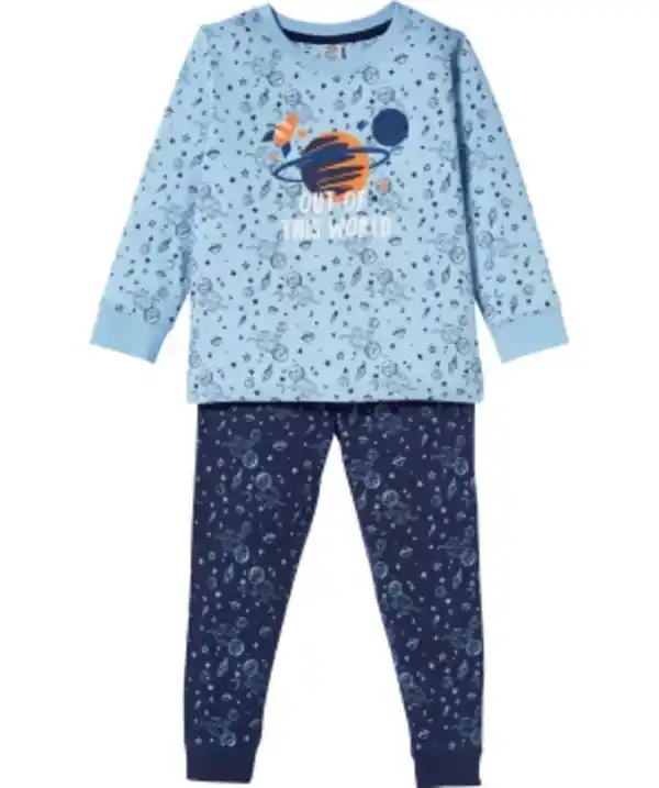 Bild 1 von Pyjama aus Baumwolle verschiedene Designs, 2-tlg. Set, hellblau