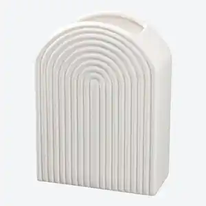 Vase mit Bogenform, ca. 13,5x6,5x18,5cm, White