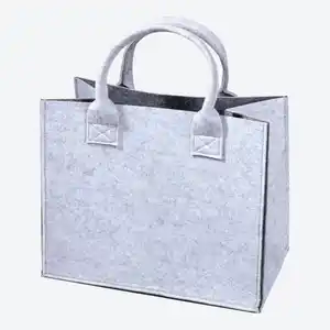 Filz-Tasche mit Tragegeriffen, ca. 35x28x20cm, Light-gray