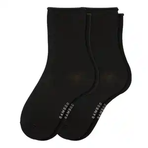 2 Paar Damen Socken mit Viskose aus Bambus SCHWARZ