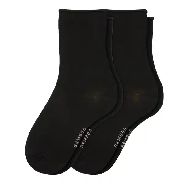 Bild 1 von 2 Paar Damen Socken mit Viskose aus Bambus SCHWARZ