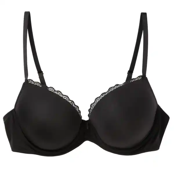 Bild 1 von Damen Push-Up-BH mit Spitze SCHWARZ